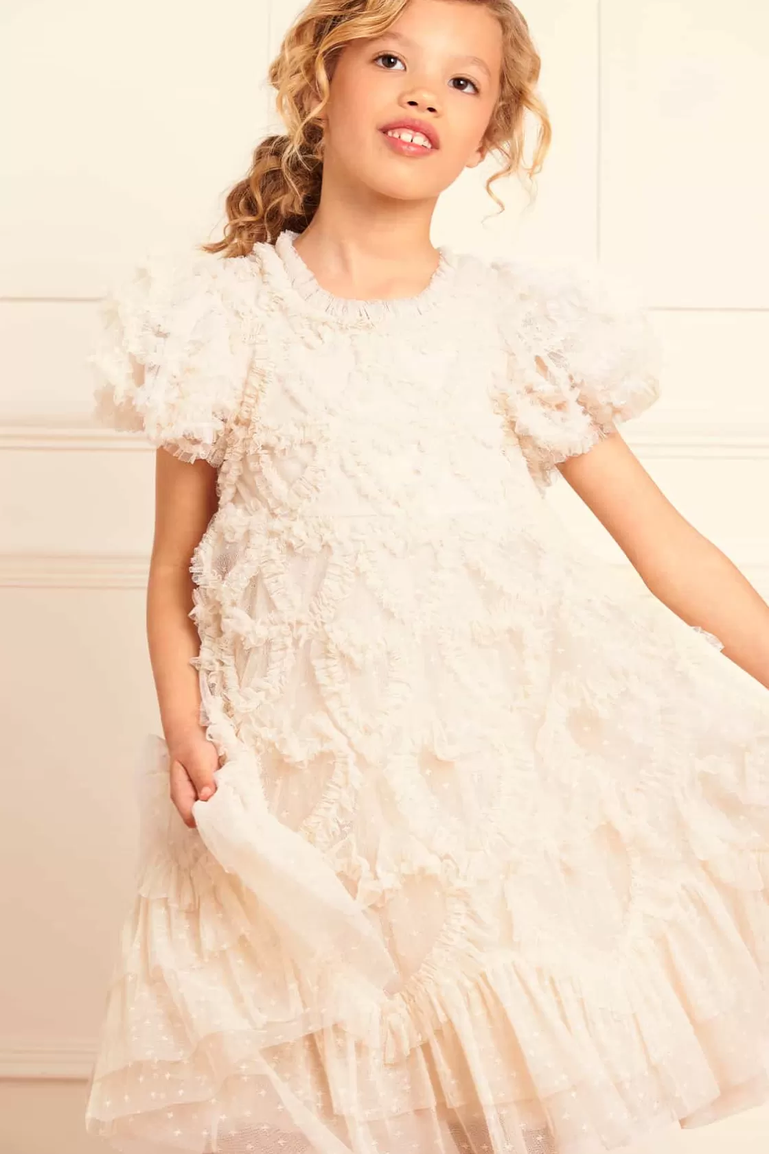 Needle & Thread Mamusia I Ja | Kids Responsibly Sourced-Amorette Kids Dress Champagne