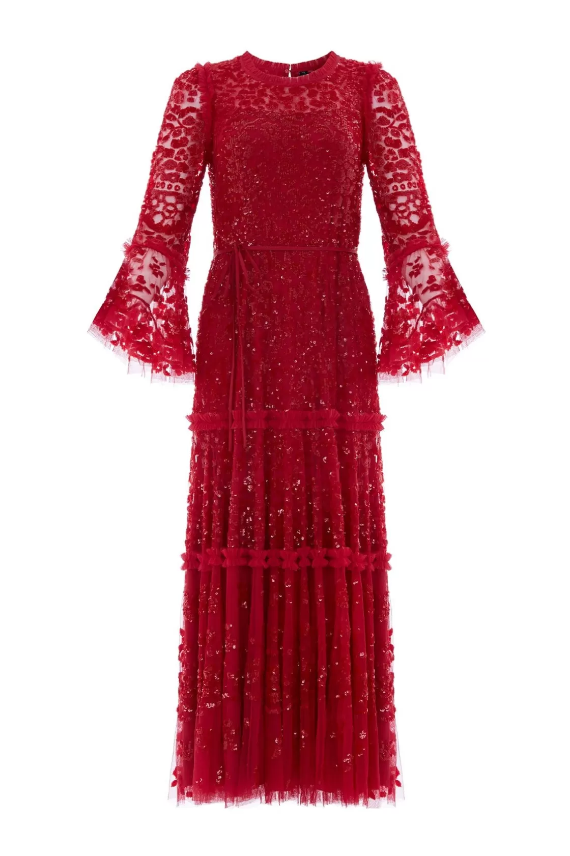 Needle & Thread Sukienki | Odzież Damska -Annie Sequin Tie Ankle Gown Red