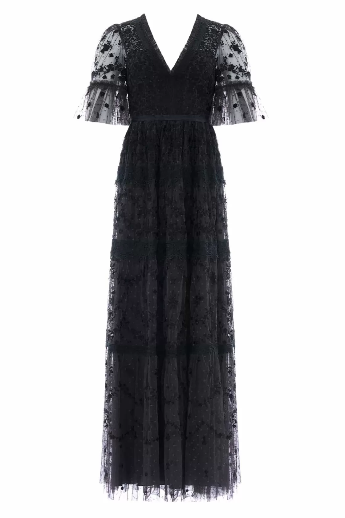 Needle & Thread Plus Size | Suknie Wieczorowe-Araminta Lace Gown Black