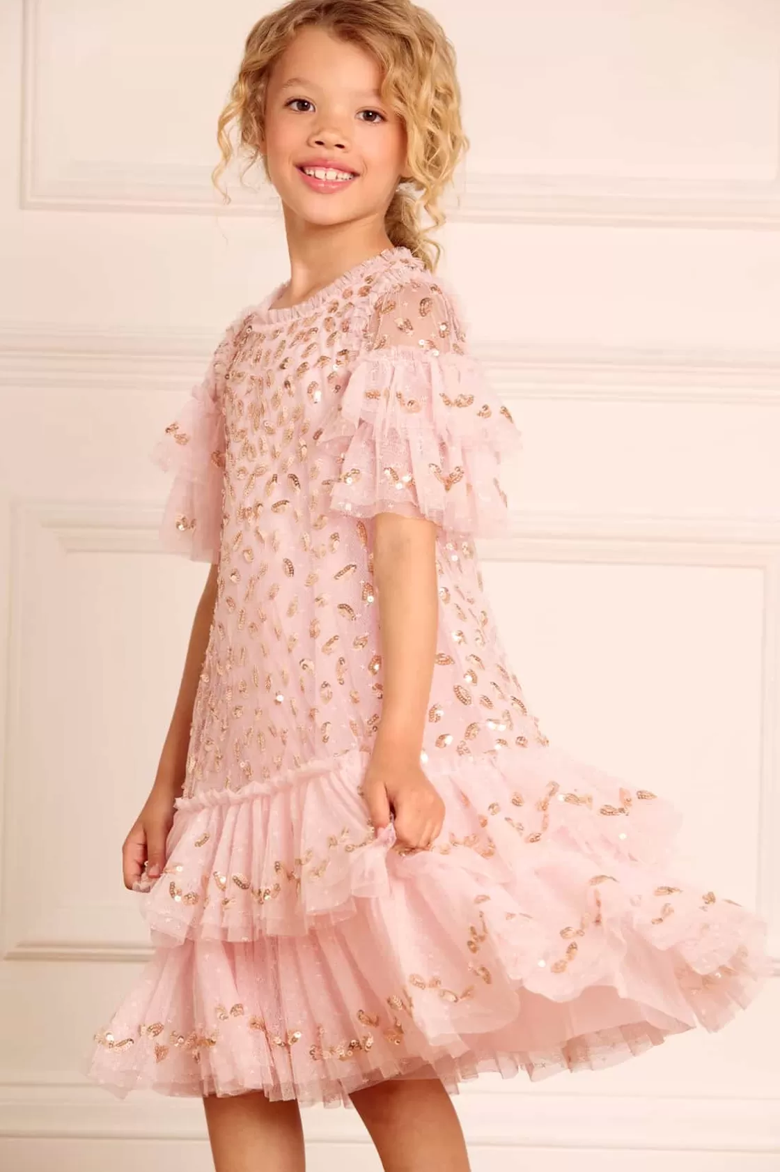 Needle & Thread Mamusia I Ja | Dziewczyna Z Kwiatami-Autumn Leaves Kids Dress Pink