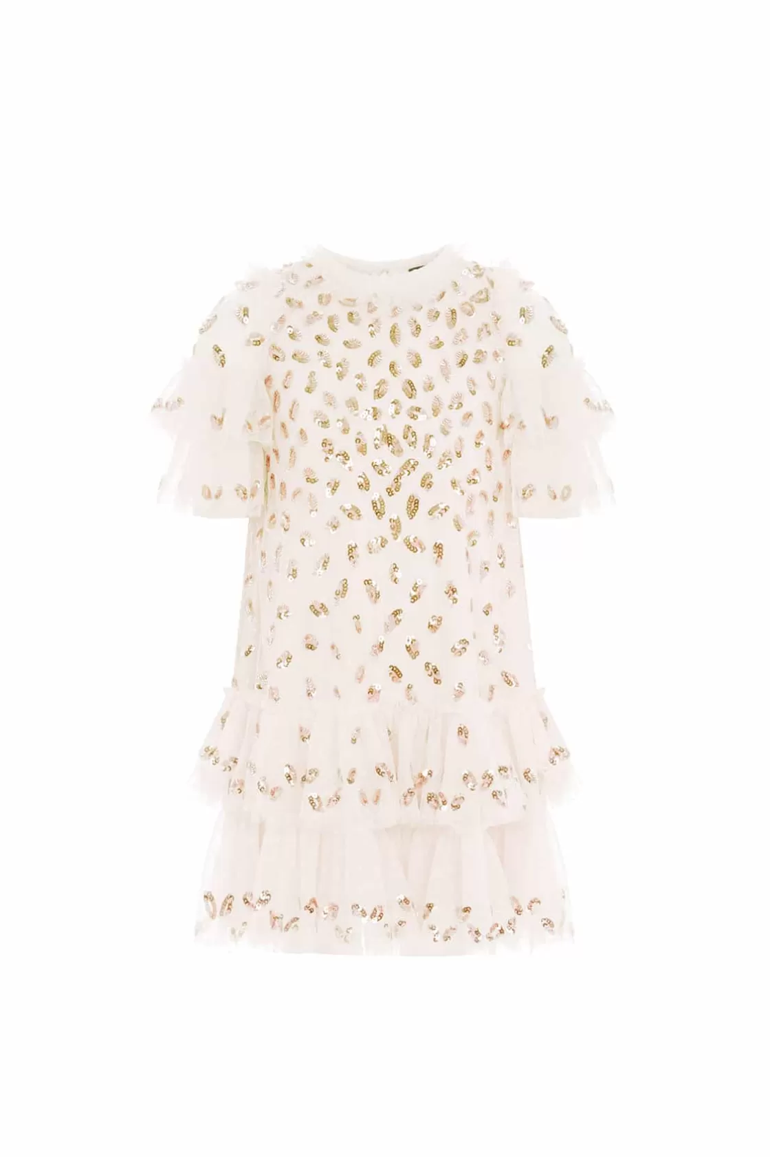 Needle & Thread Dziewczyna Z Kwiatami | Dziewczyna Z Kwiatami-Autumn Leaves Kids Dress Champagne