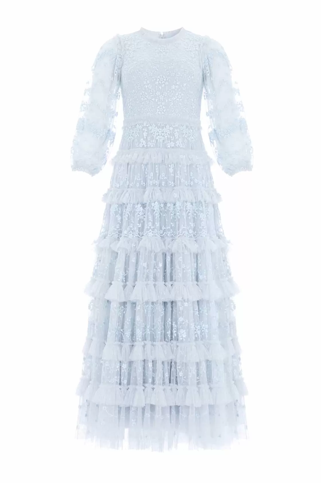 Needle & Thread Suknie Wieczorowe | Sukienki Haftowane-Blossom Lace Ankle Gown Blue