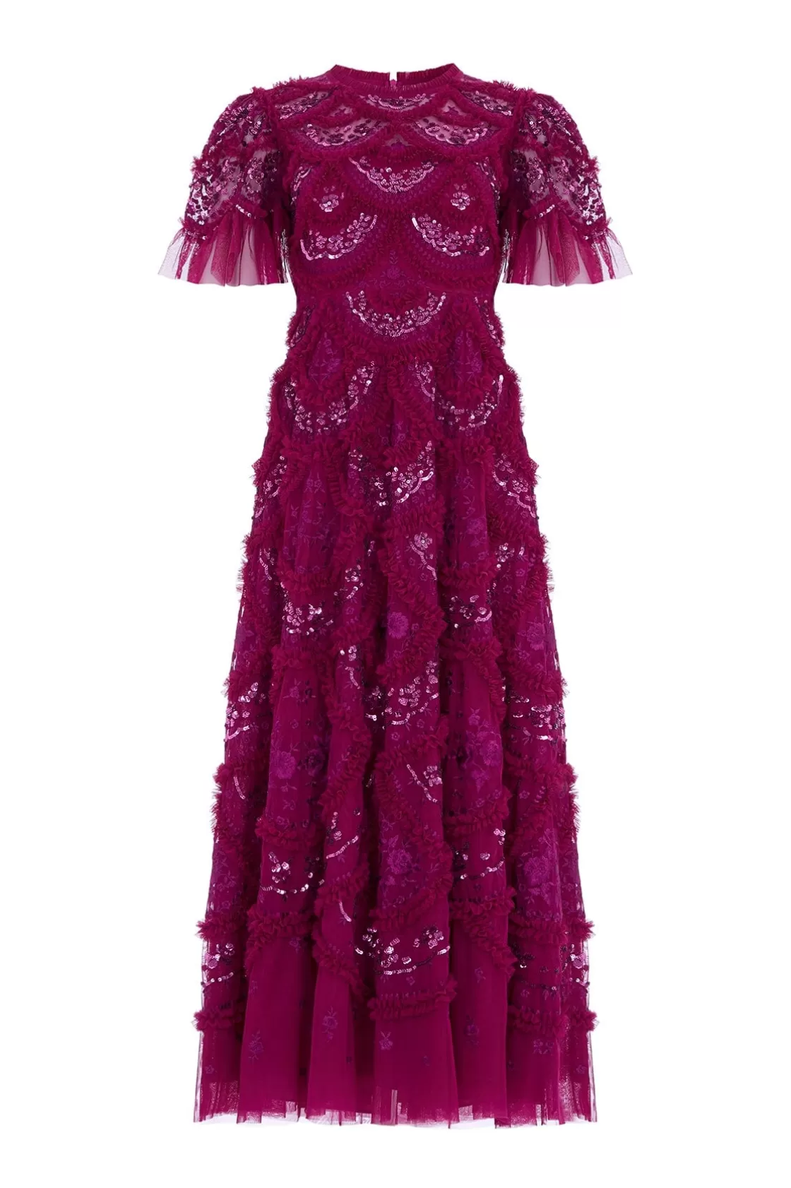 Needle & Thread Plus Size | Suknie Wieczorowe-Carmen Ruffle Ankle Gown Purple