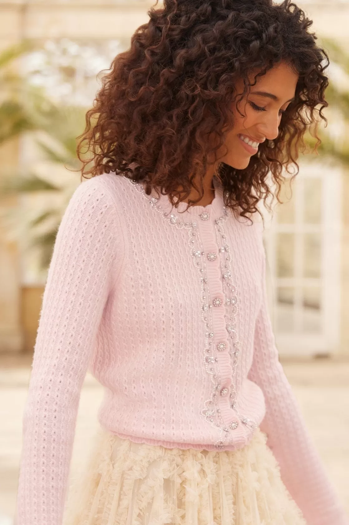 Needle & Thread Odzież Damska -Crystal Border Short Cardigan Pink