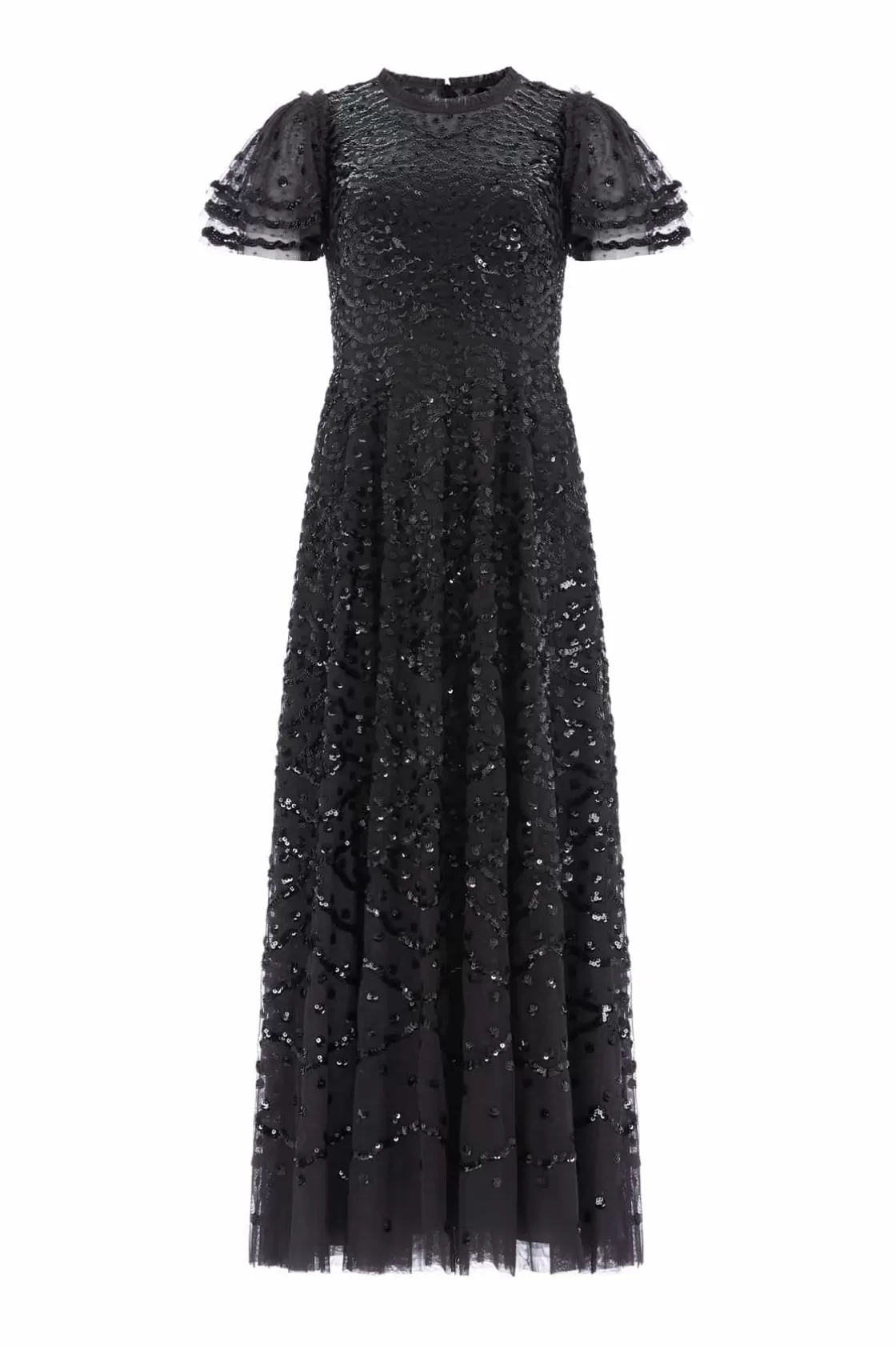 Needle & Thread Plus Size | Suknie Wieczorowe-Deco Dot Ankle Gown Black