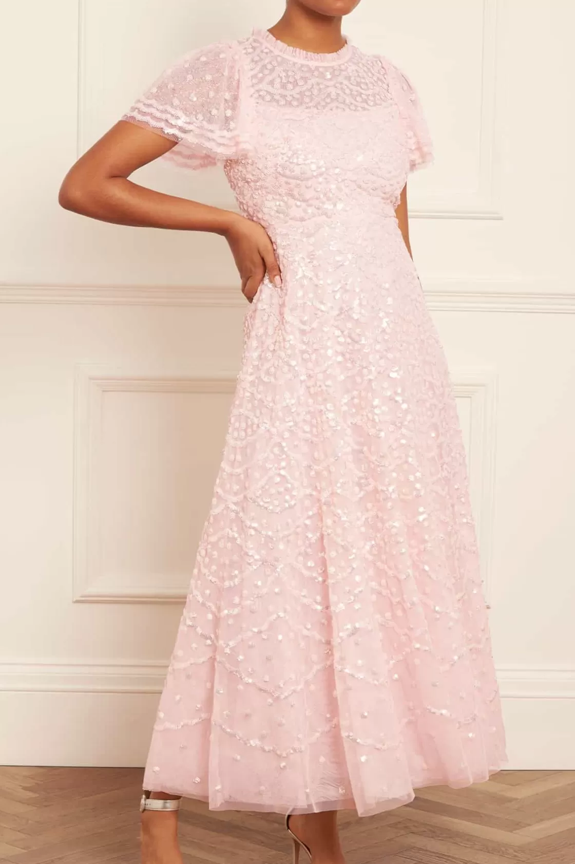 Needle & Thread Odzież Damska | Sukienki-Deco Dot Gloss Ankle Gown Pink