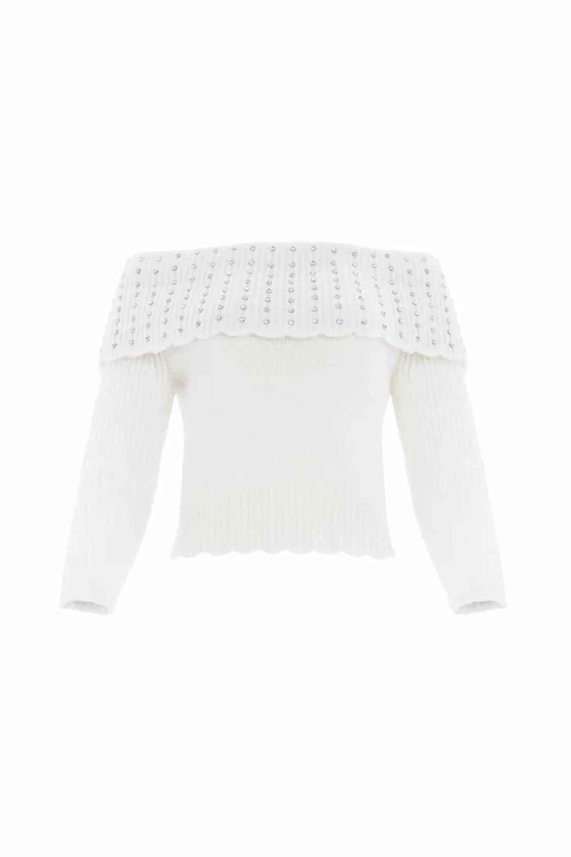 Needle & Thread Garderoba Ślubna | Odzież Damska -Embellished Bardot Jumper Champagne