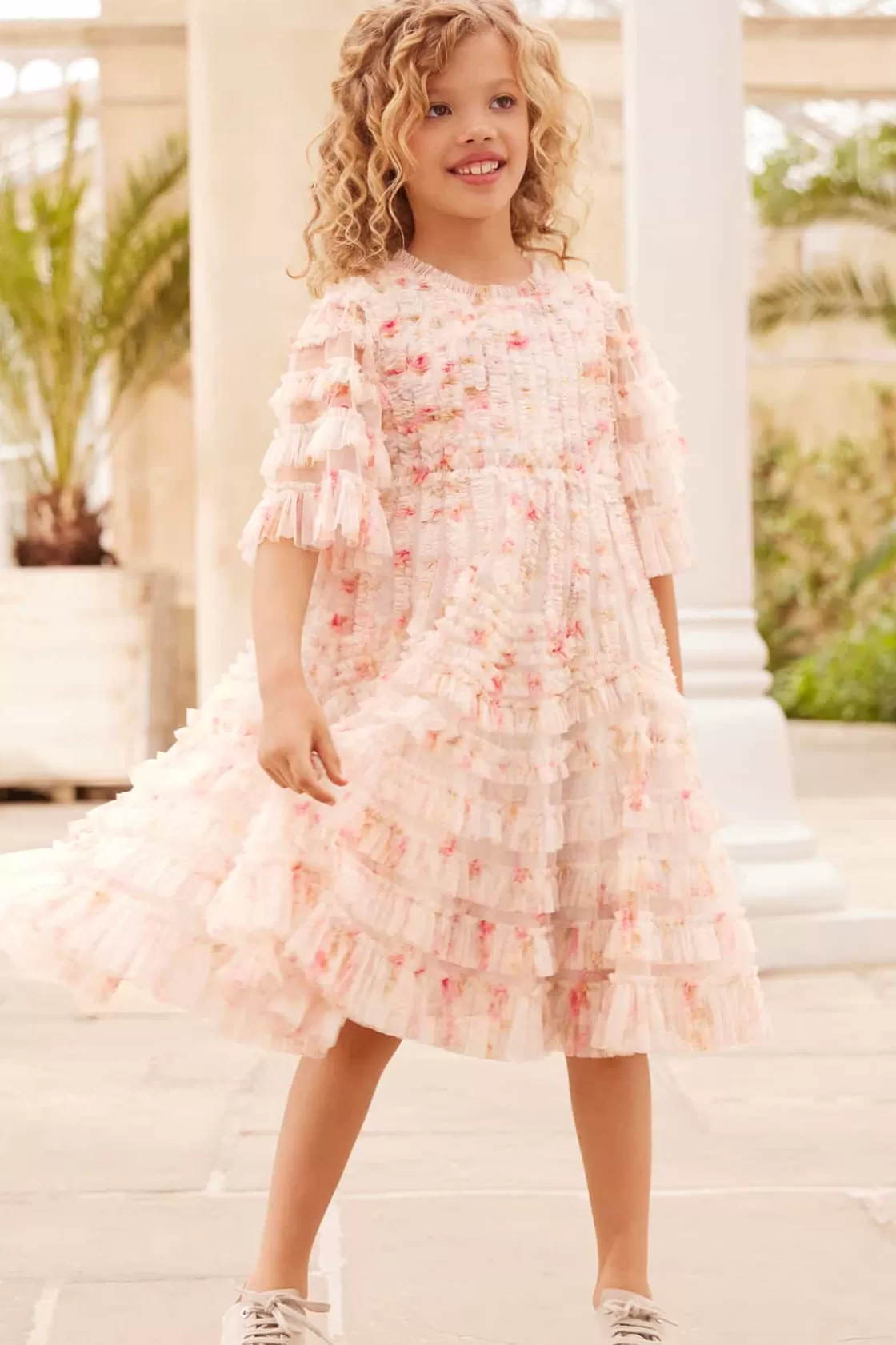 Needle & Thread Mamusia I Ja | Kids Printed Dresses-Enchanted Garden La Vie En Rose Kids Dress Multi