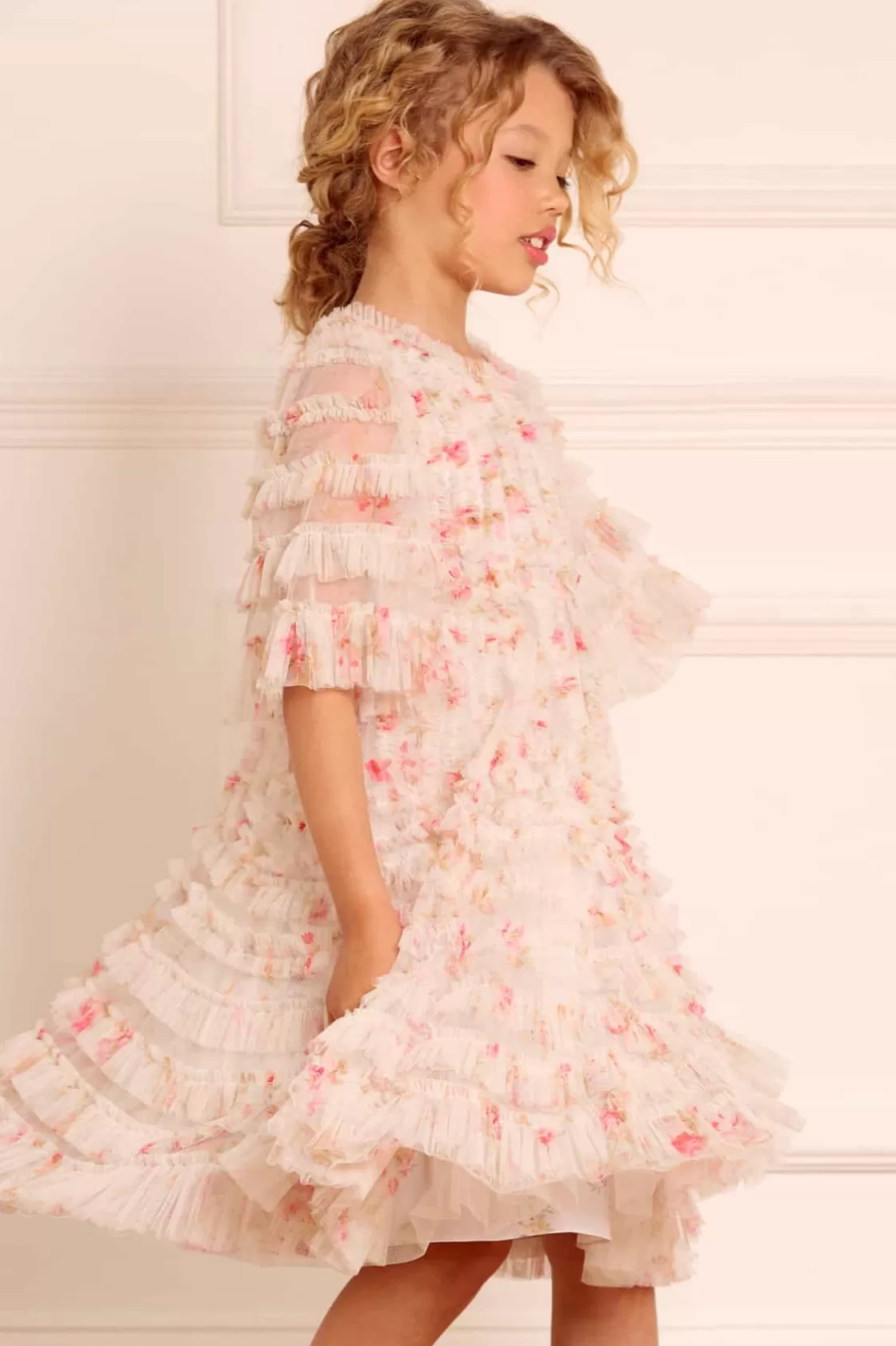 Needle & Thread Mamusia I Ja | Kids Printed Dresses-Enchanted Garden La Vie En Rose Kids Dress Multi