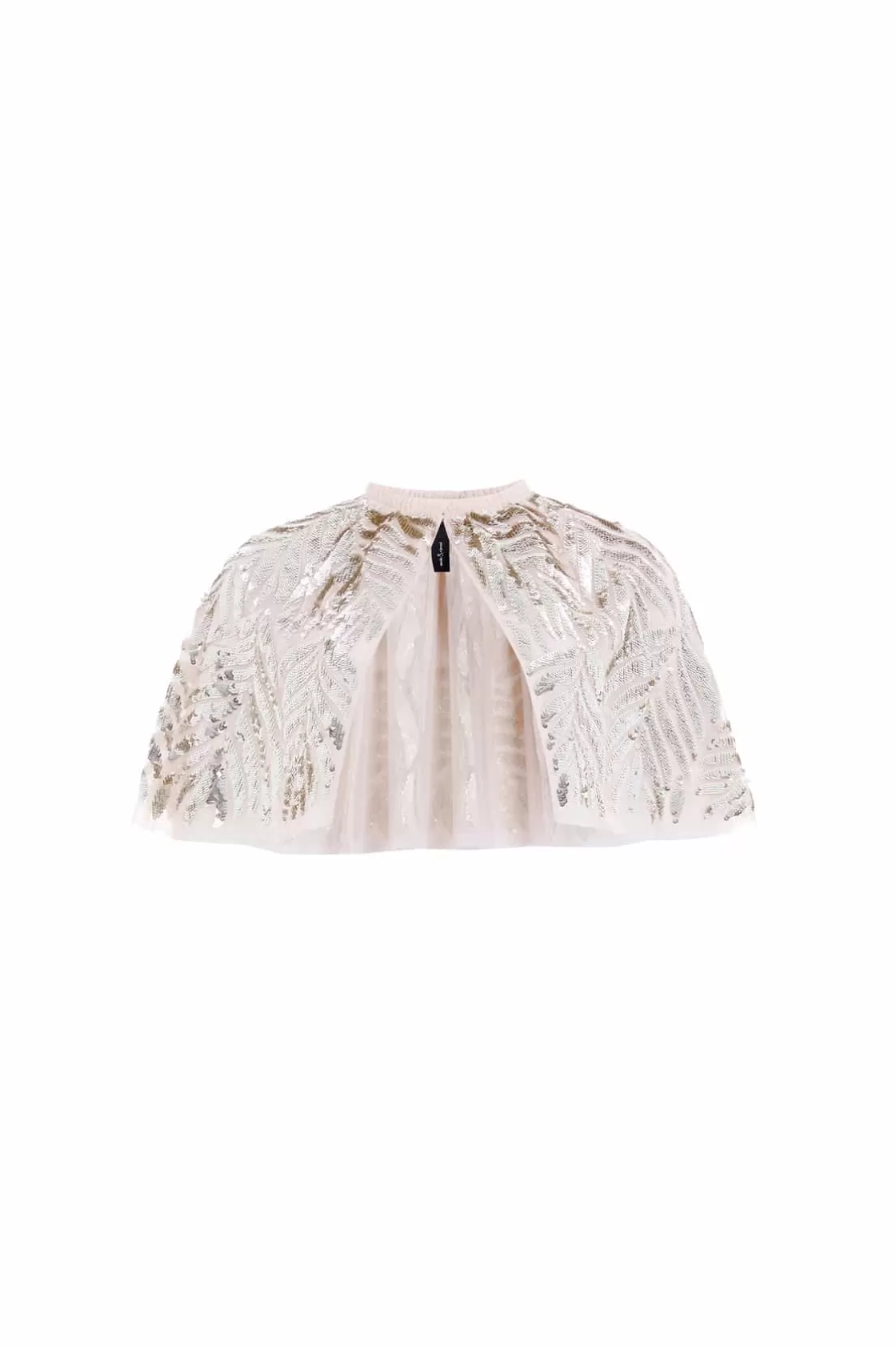 Needle & Thread Odpowiedzialnie Pozyskiwane | Capes-Feather Sequin Short Open Cape Beige