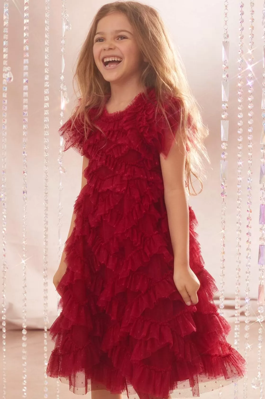 Needle & Thread Kids Exclusives-Genevieve Kids Dress Red