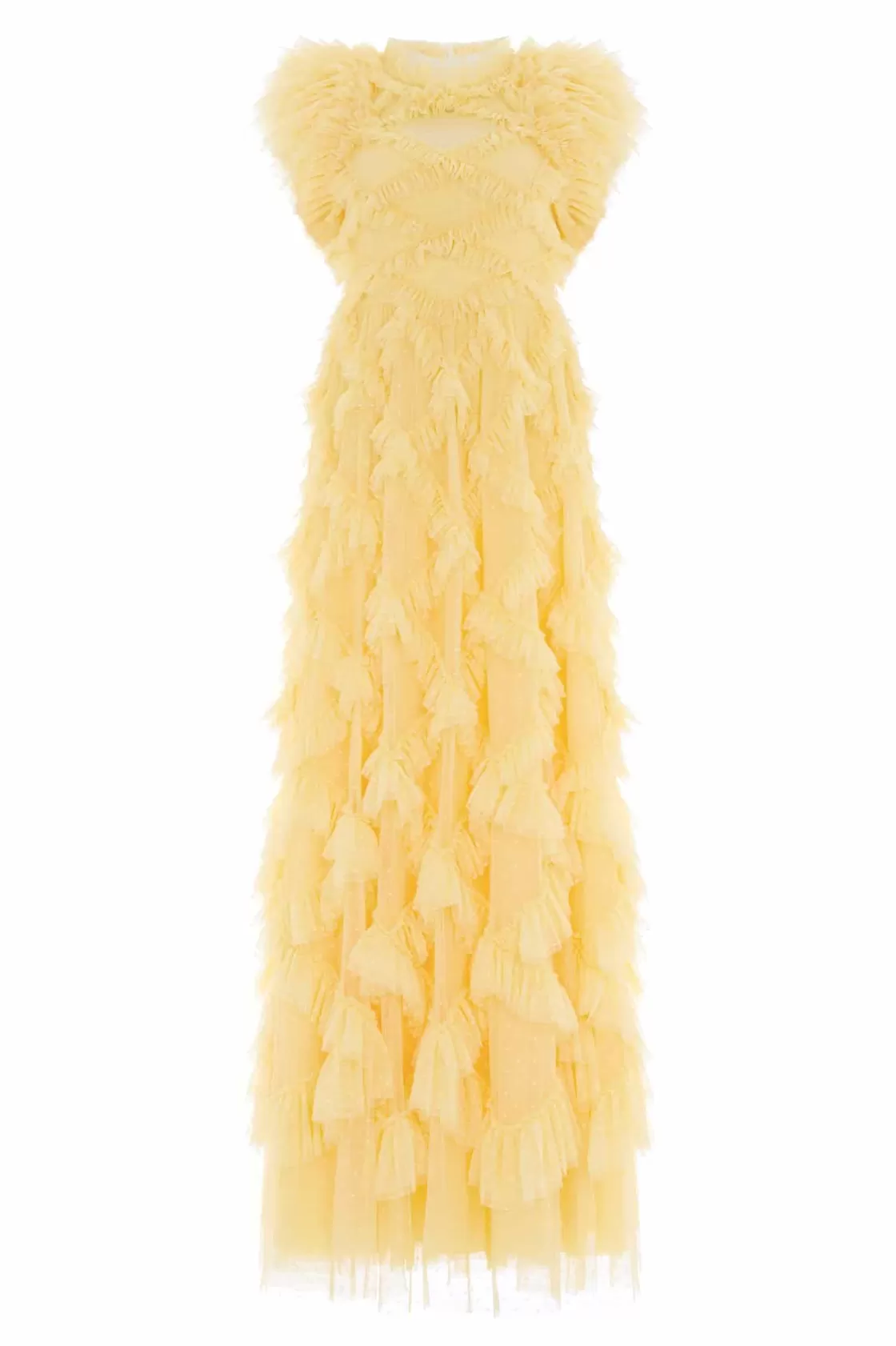 Needle & Thread Plus Size | Odpowiedzialnie Pozyskiwane-Genevieve Ruffle Gown Yellow