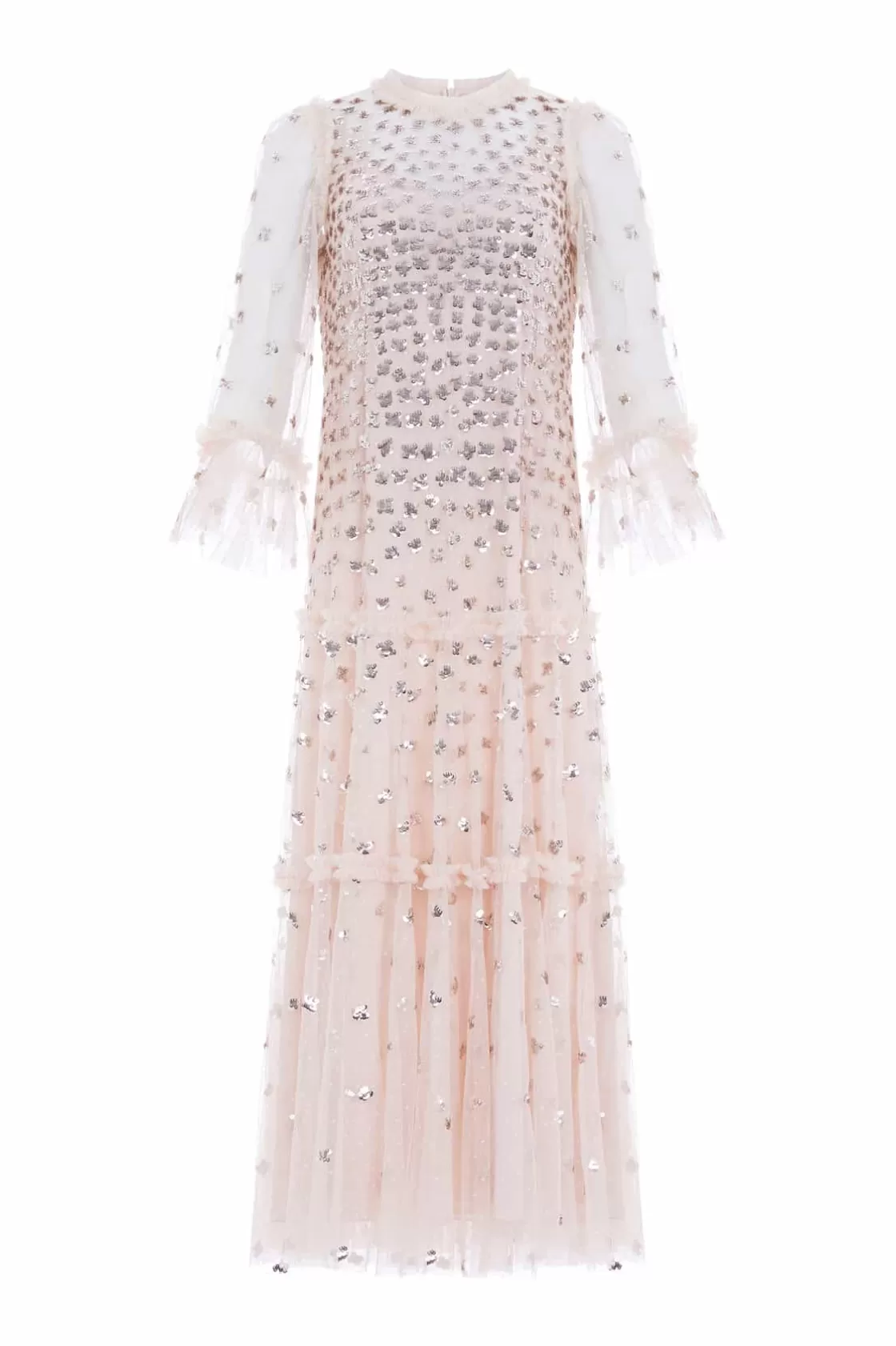 Needle & Thread Mamusia I Ja | Plus Size-Glisten Tiered Ankle Gown Beige