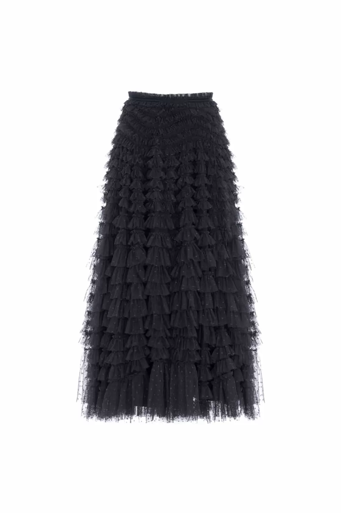 Needle & Thread Plus Size | Odpowiedzialnie Pozyskiwane-Hattie Ruffle Ankle Skirt Black