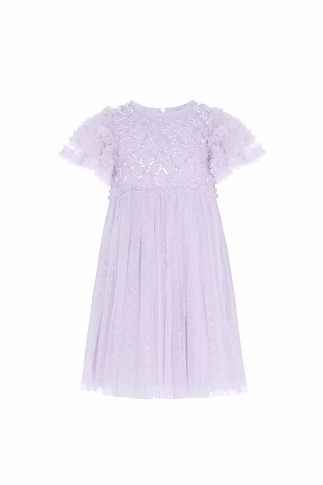 Needle & Thread Kids Embellished Dresses | Kids Responsibly Sourced-Heart Lattice Bodice Kids Dress Purple