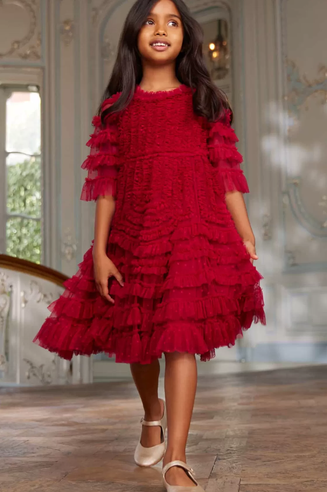 Needle & Thread Mamusia I Ja | Kids Responsibly Sourced-La Vie En Rose Kids Dress Red