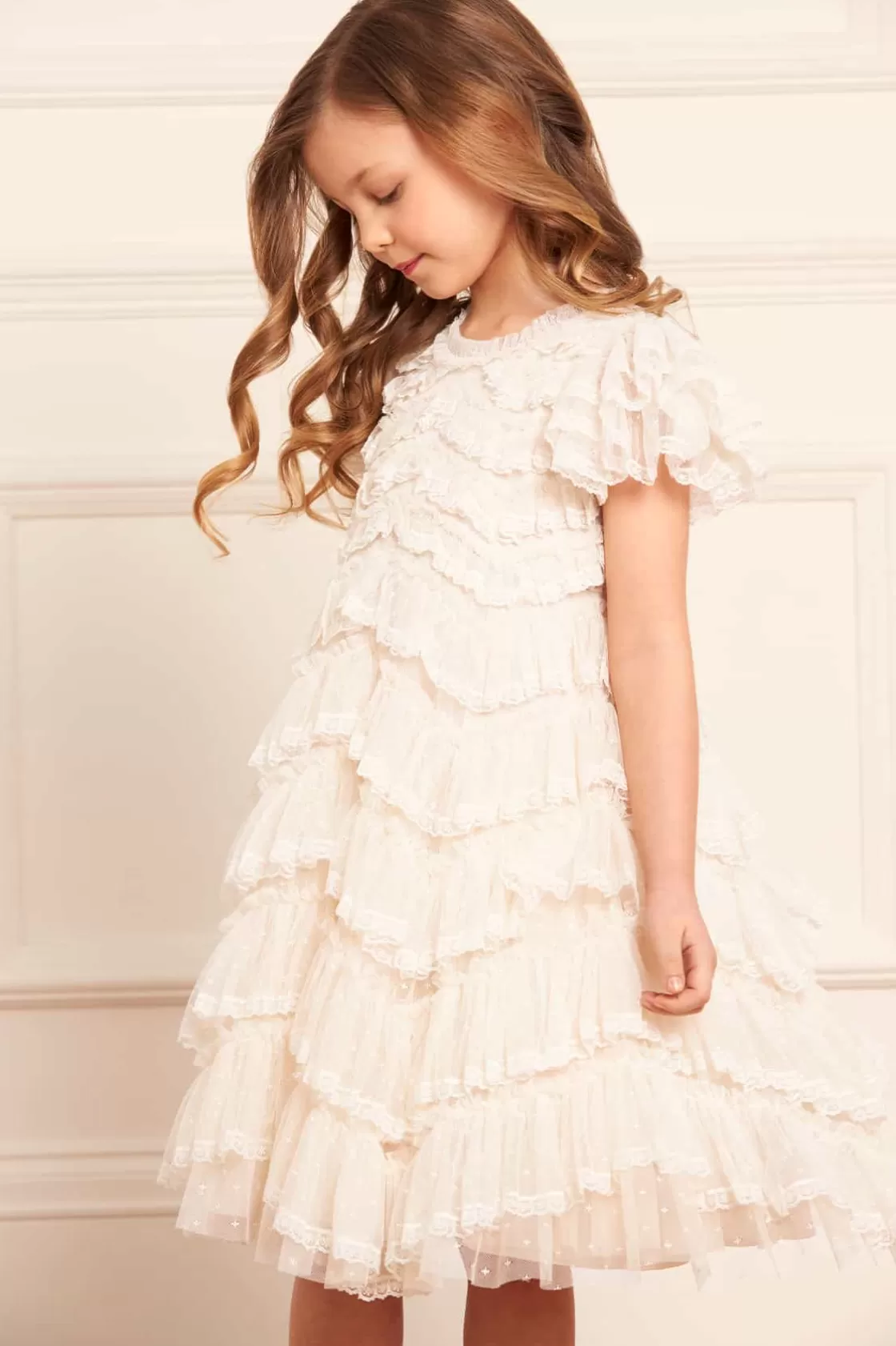 Needle & Thread Mamusia I Ja | Dziewczyna Z Kwiatami-Libby Lace Kids Dress Champagne