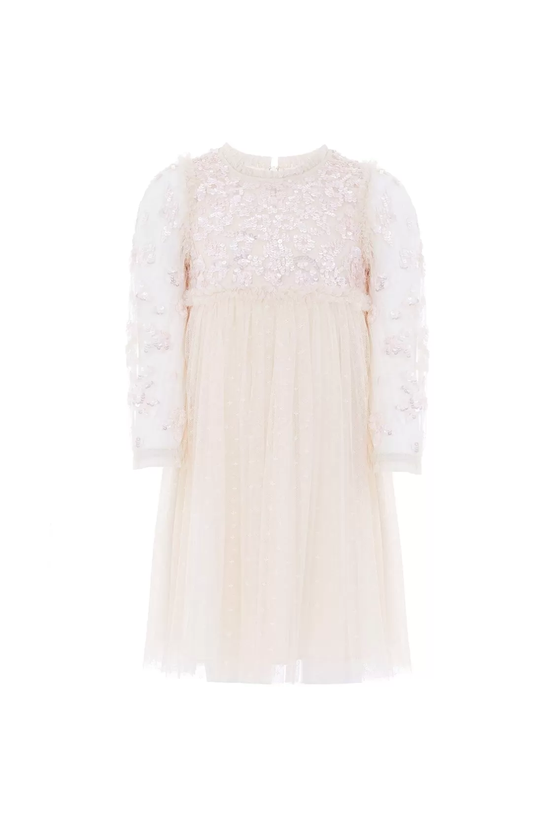 Needle & Thread Dziewczyna Z Kwiatami | Dziewczyna Z Kwiatami-Lilybelle Long Sleeve Kids Dress Champagne