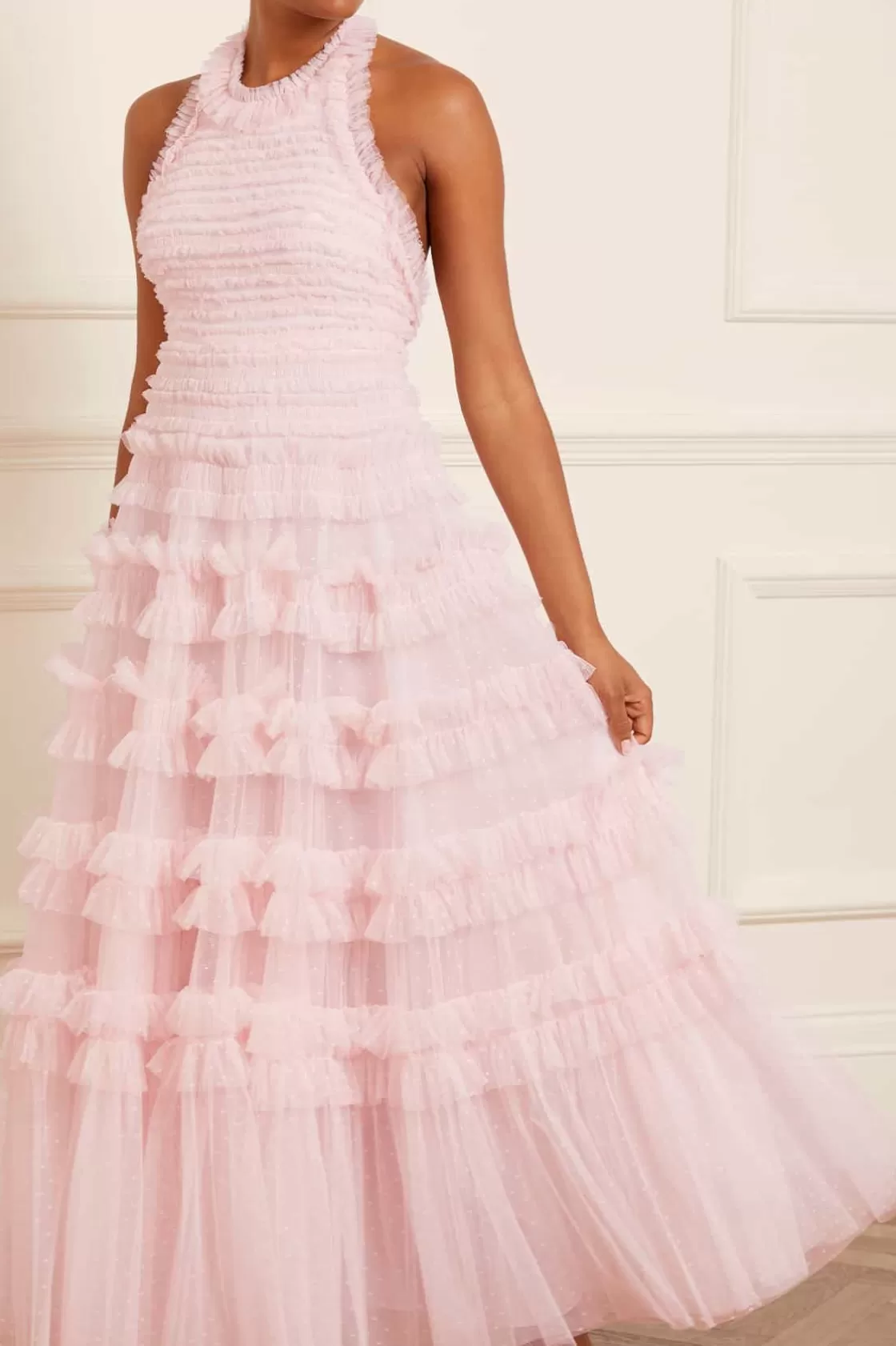 Needle & Thread Suknie Wieczorowe | Odpowiedzialnie Pozyskiwane-Lisette Ruffle Halter Neck Gown Pink