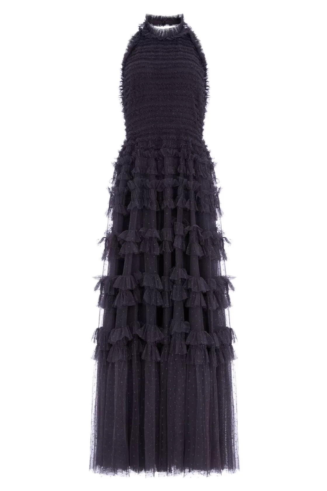 Needle & Thread Suknie Wieczorowe | Odpowiedzialnie Pozyskiwane-Lisette Ruffle Halter Neck Gown Black