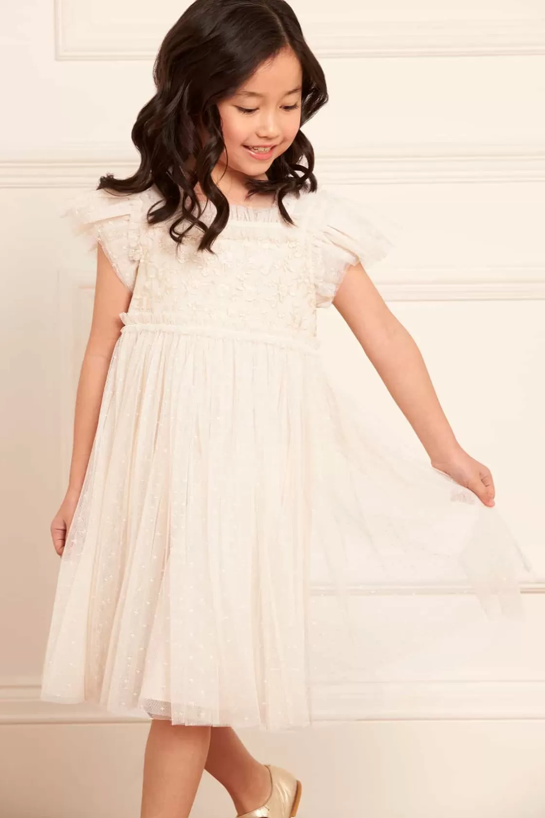 Needle & Thread Mamusia I Ja | Dziewczyna Z Kwiatami-Midsummer Lace Bodice Kids Dress Champagne