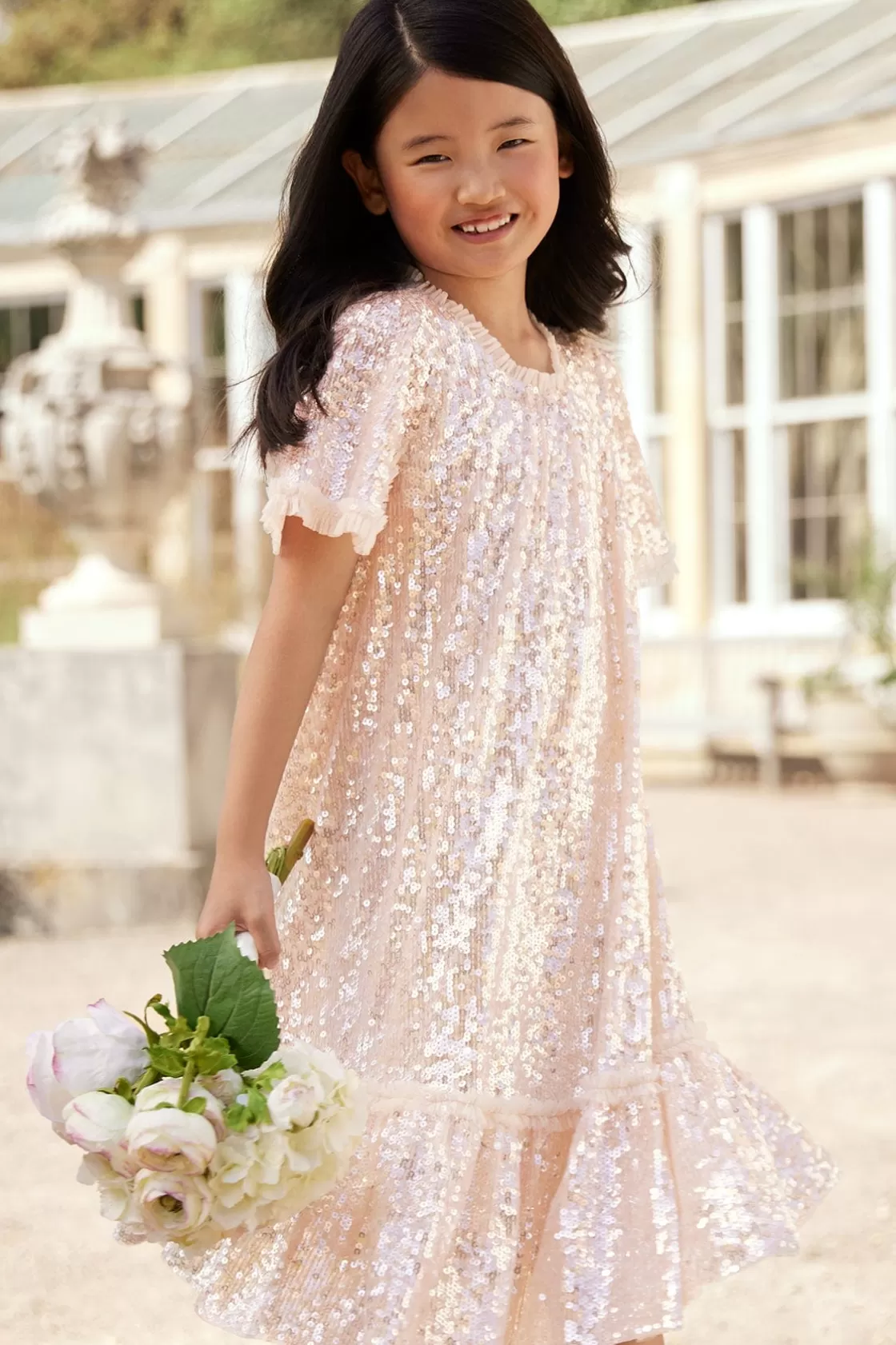 Needle & Thread Mamusia I Ja | Dziewczyna Z Kwiatami-Mila Gloss Kids Dress Champagne