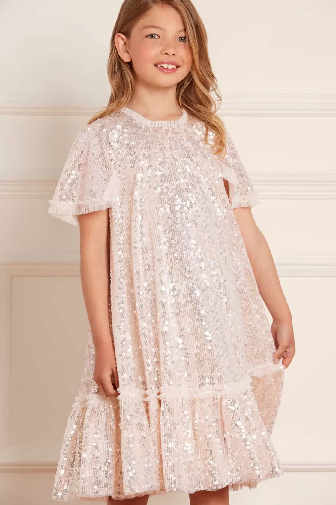 Needle & Thread Mamusia I Ja | Dziewczyna Z Kwiatami-Mila Gloss Kids Dress Champagne