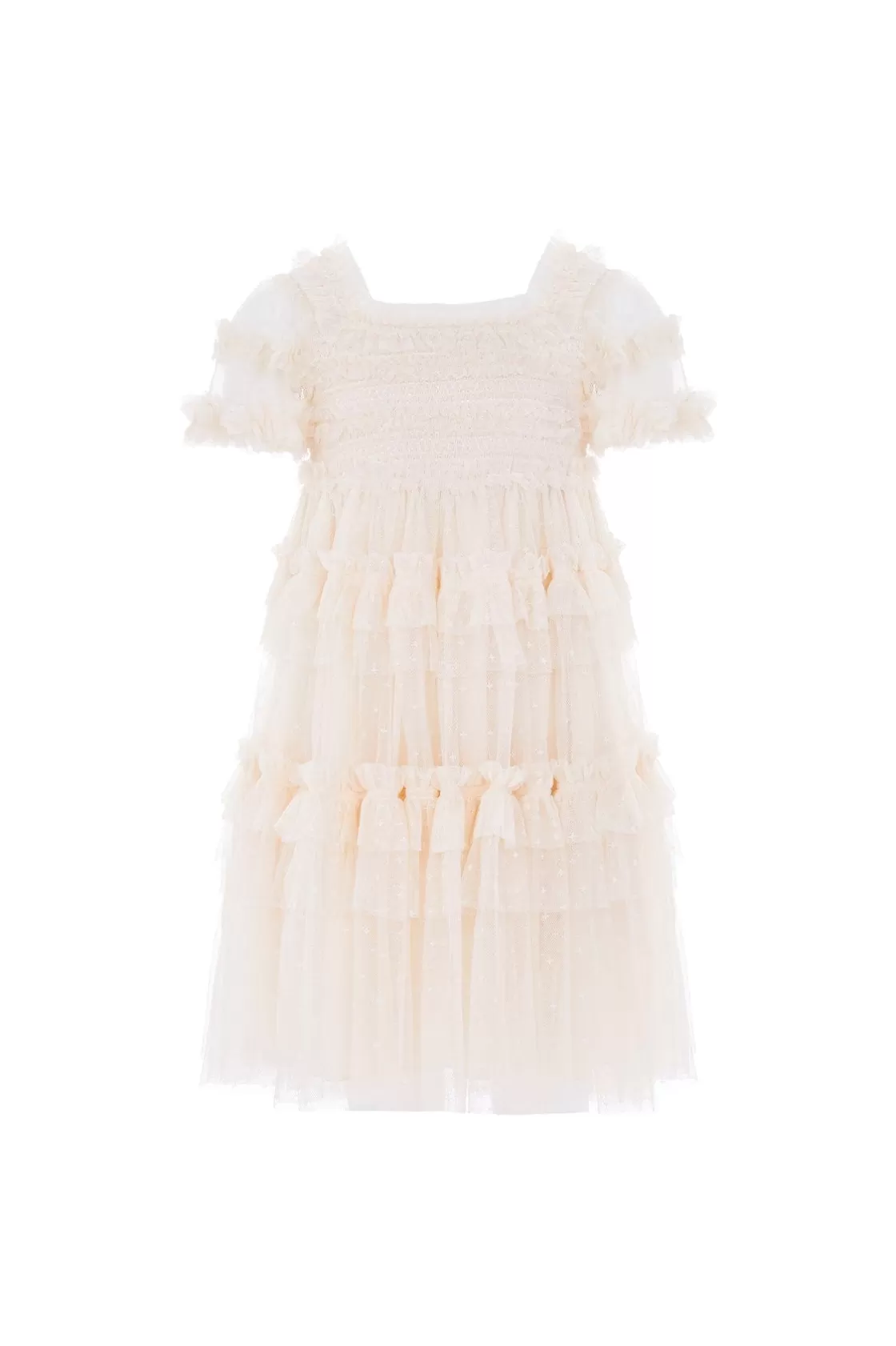 Needle & Thread Dziewczyna Z Kwiatami | Dziewczyna Z Kwiatami-Peaches Smocked Kids Dress Champagne