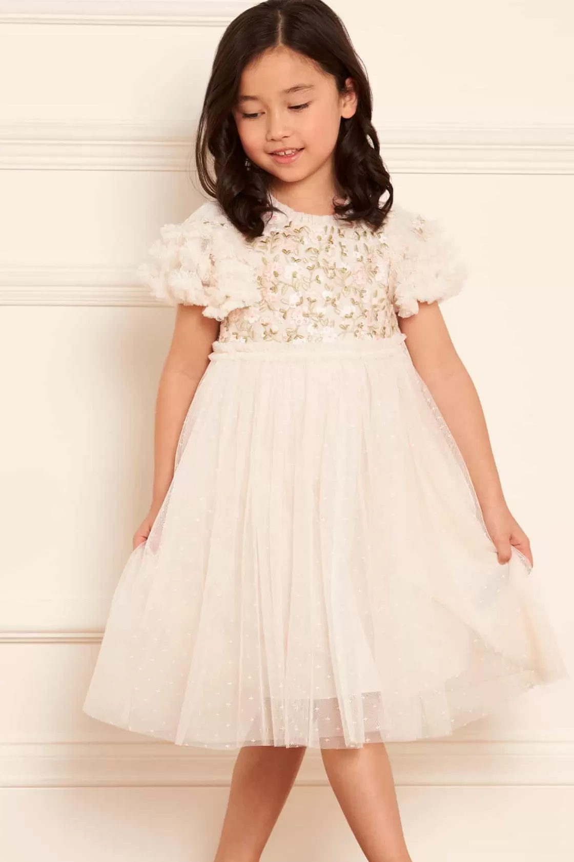 Needle & Thread Mamusia I Ja | Dziewczyna Z Kwiatami-Posy Bodice Kids Dress Champagne