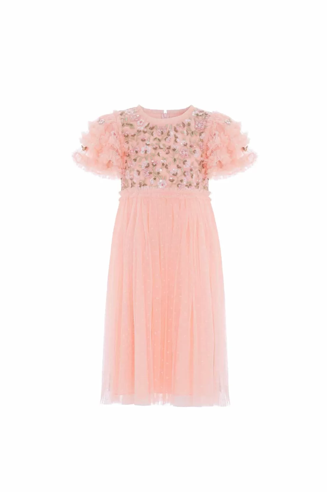 Needle & Thread Mamusia I Ja | Kids Embroidered Dresses-Posy Bodice Kids Dress Coral