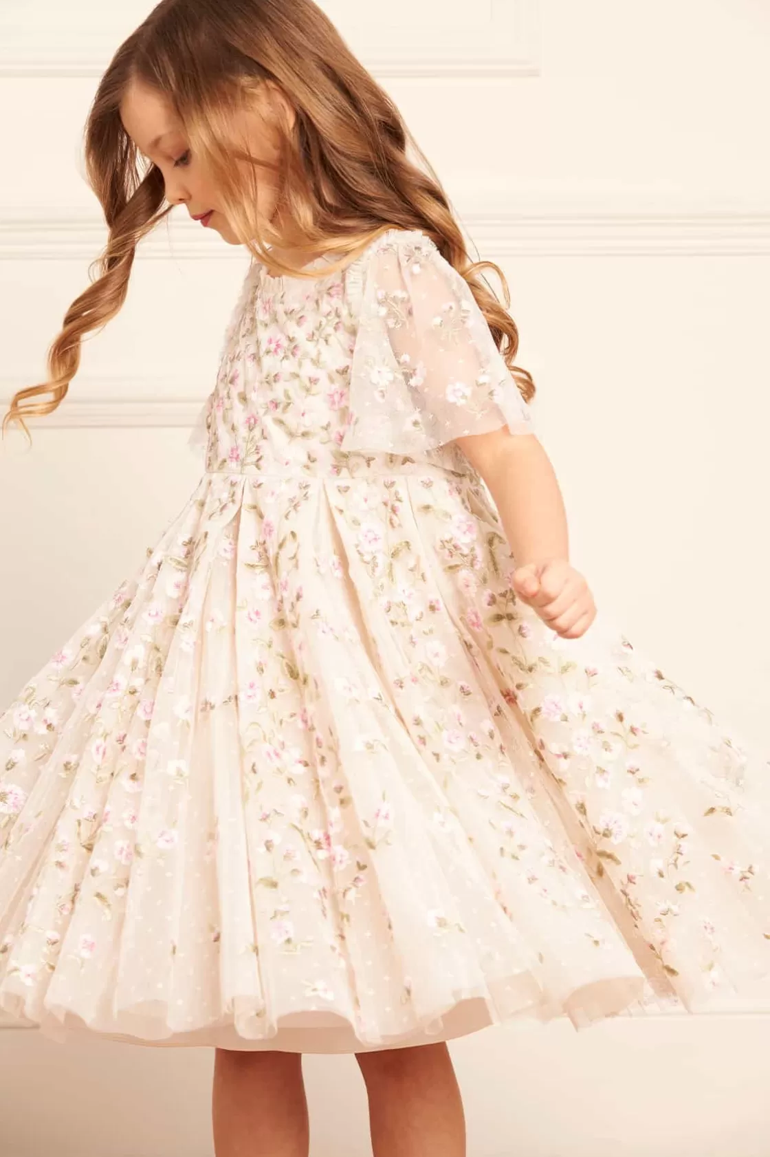 Needle & Thread Mamusia I Ja | Dziewczyna Z Kwiatami-Posy Pirouette Kids Prom Dress Champagne