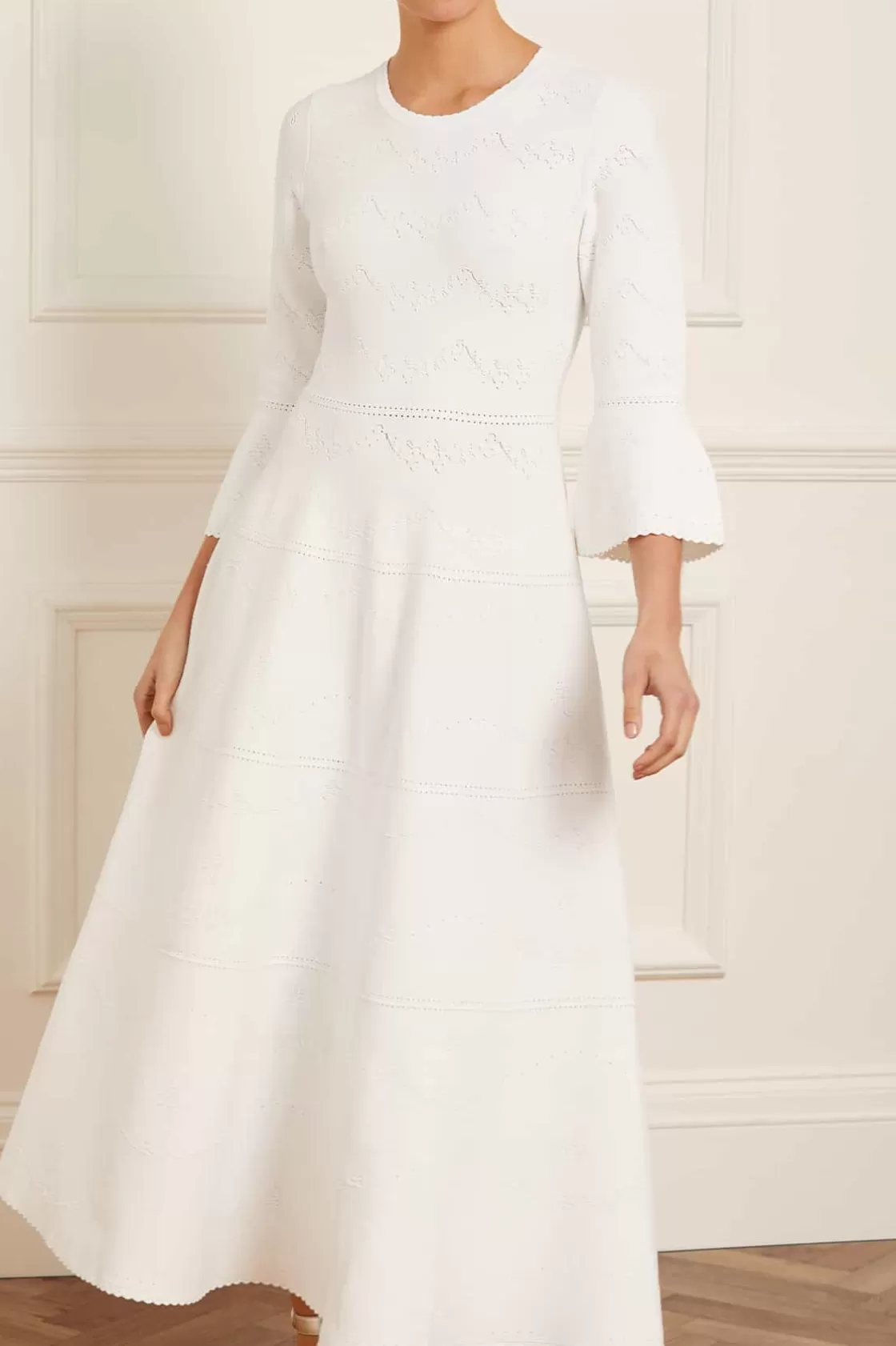 Needle & Thread Garderoba Ślubna | Sukienki Dzienne-Pretty Pointelle Knit Gown White