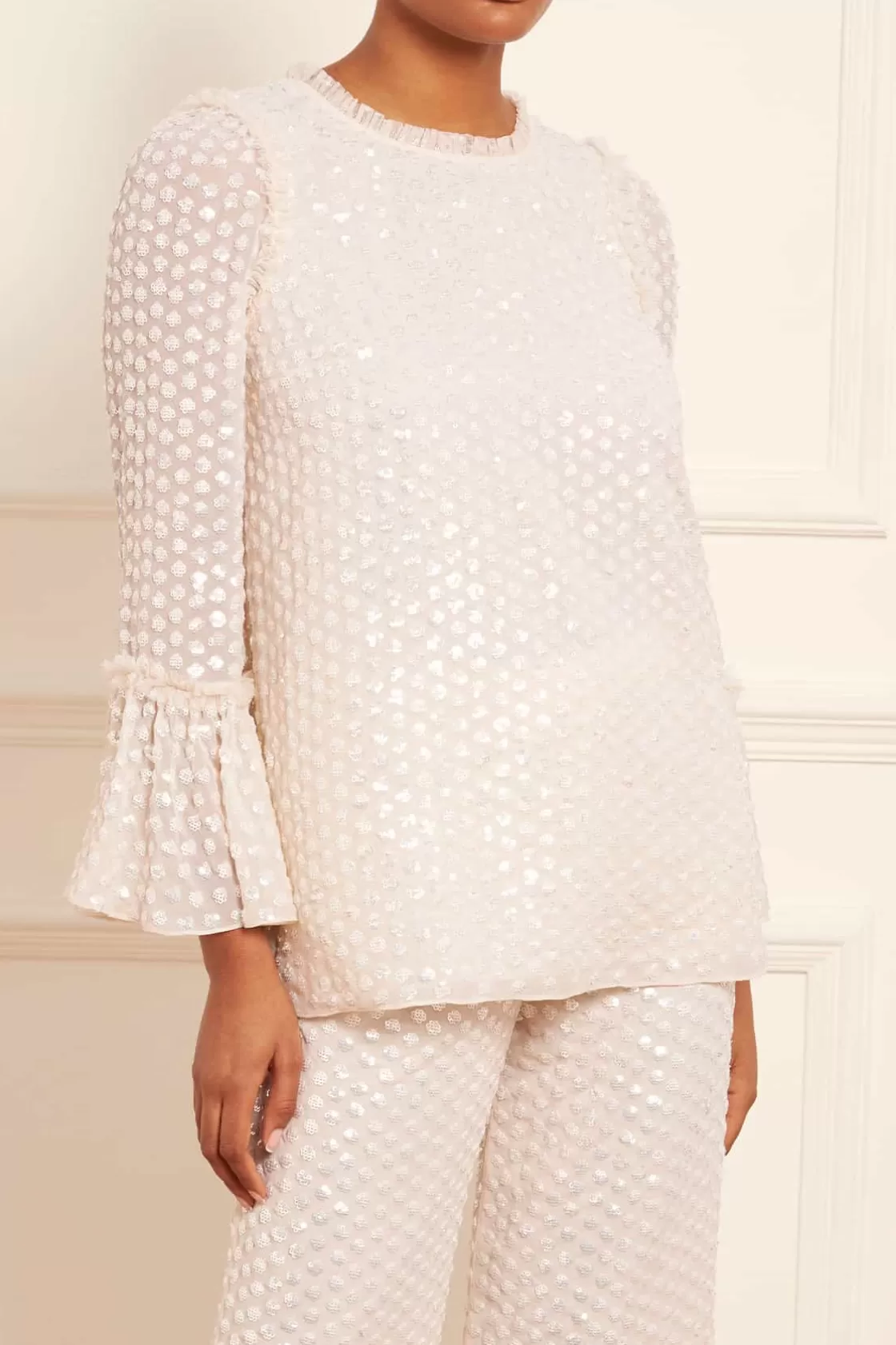 Needle & Thread Garderoba Ślubna | Suknie Wieczorowe-Raindrop Gloss Tunic Champagne