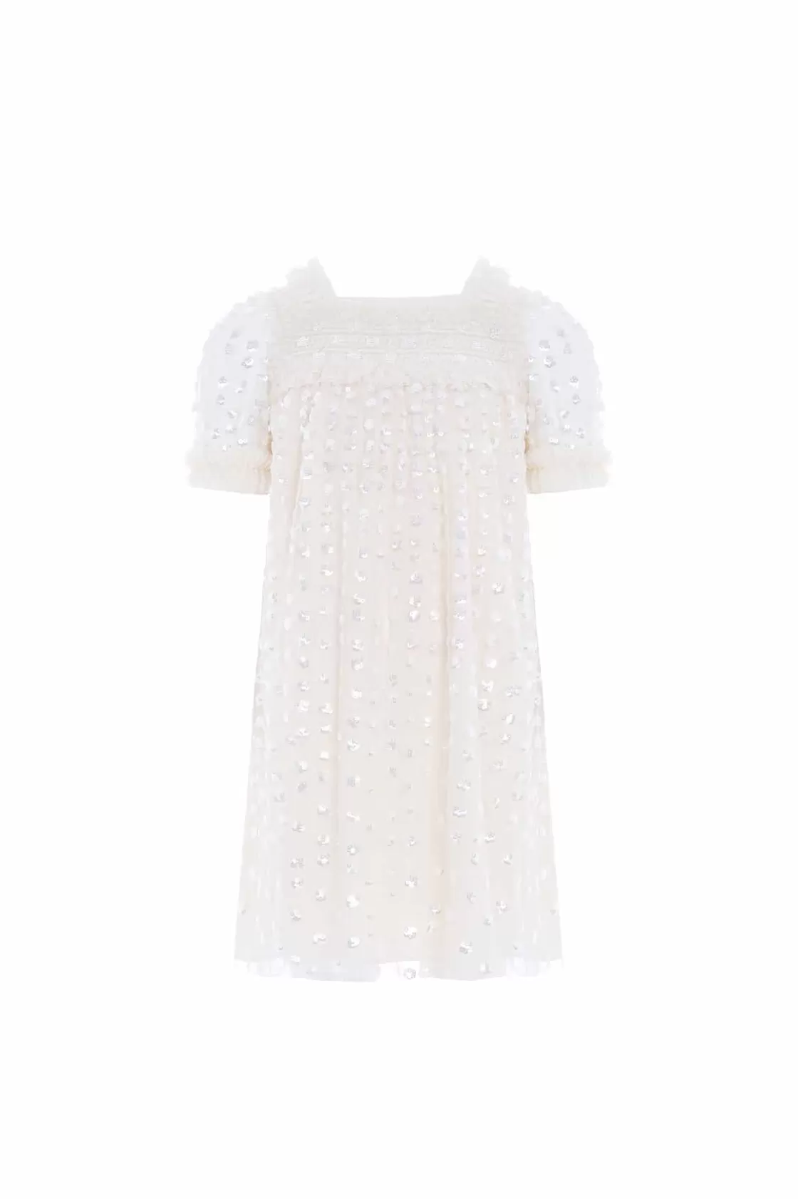 Needle & Thread Dziewczyna Z Kwiatami | Dziewczyna Z Kwiatami-Raindrop Smocked Kids Dress Champagne