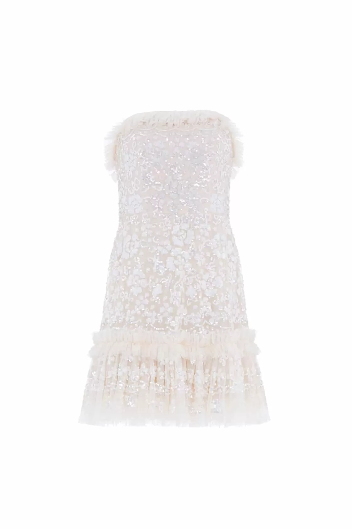 Needle & Thread Garderoba Ślubna | Strona Ślubna-Regal Rose Gloss Strapless Micro Mini Dress Champagne