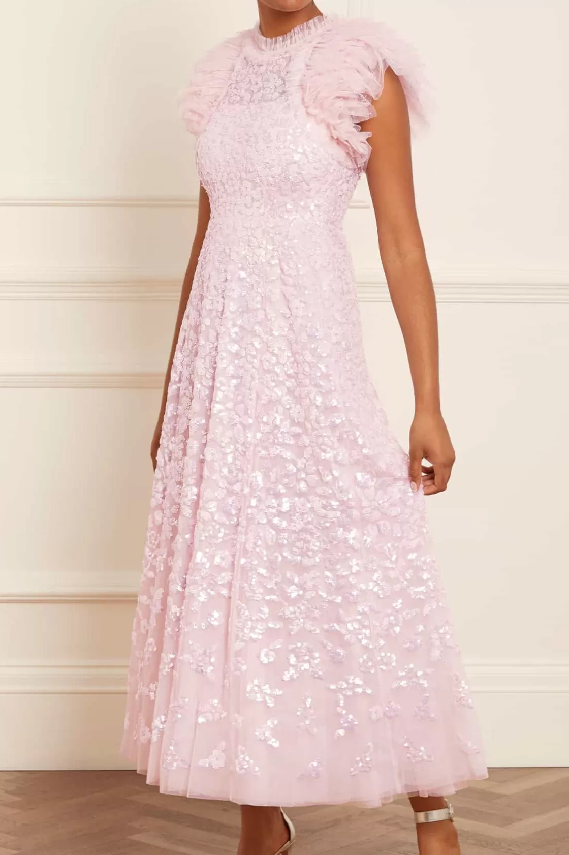 Needle & Thread Sukienki-Sequin Rose Gloss Ankle Gown Pink