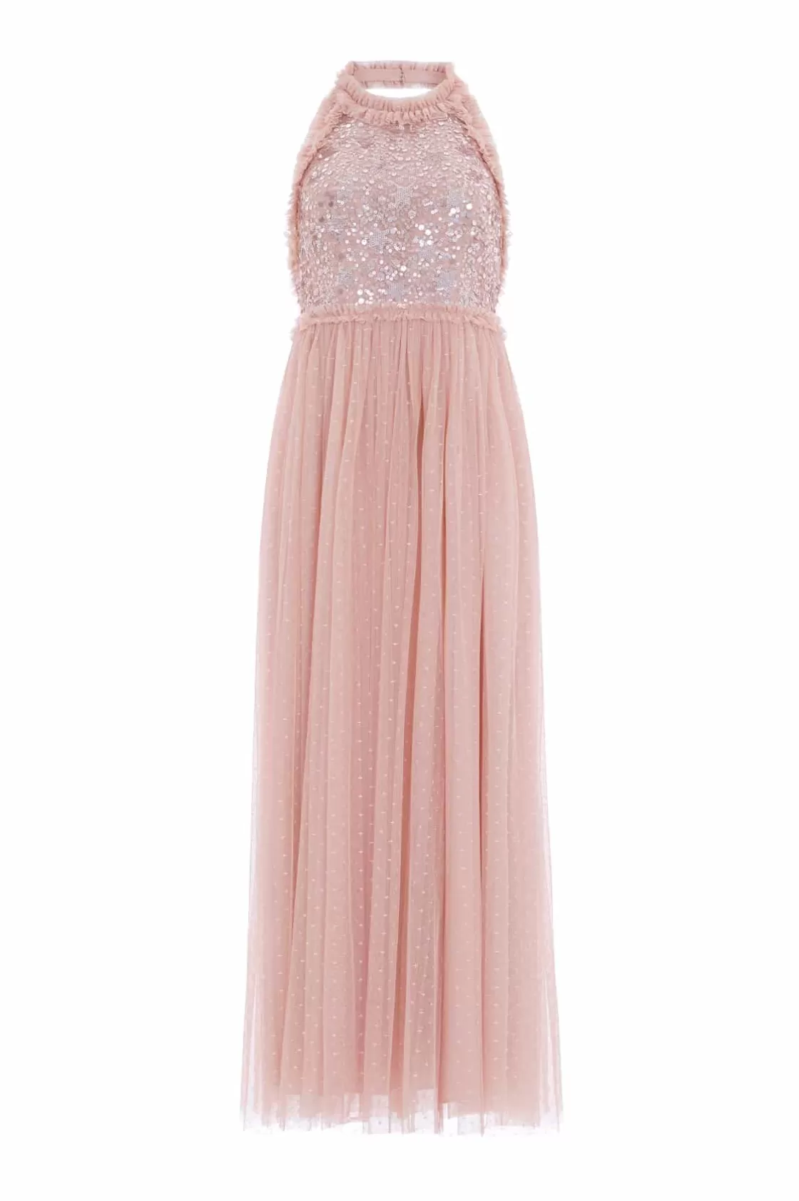 Needle & Thread Bridesmaid | Plus Size-Shooting Stars Bodice Halter-Neck Ankle Gown Pink