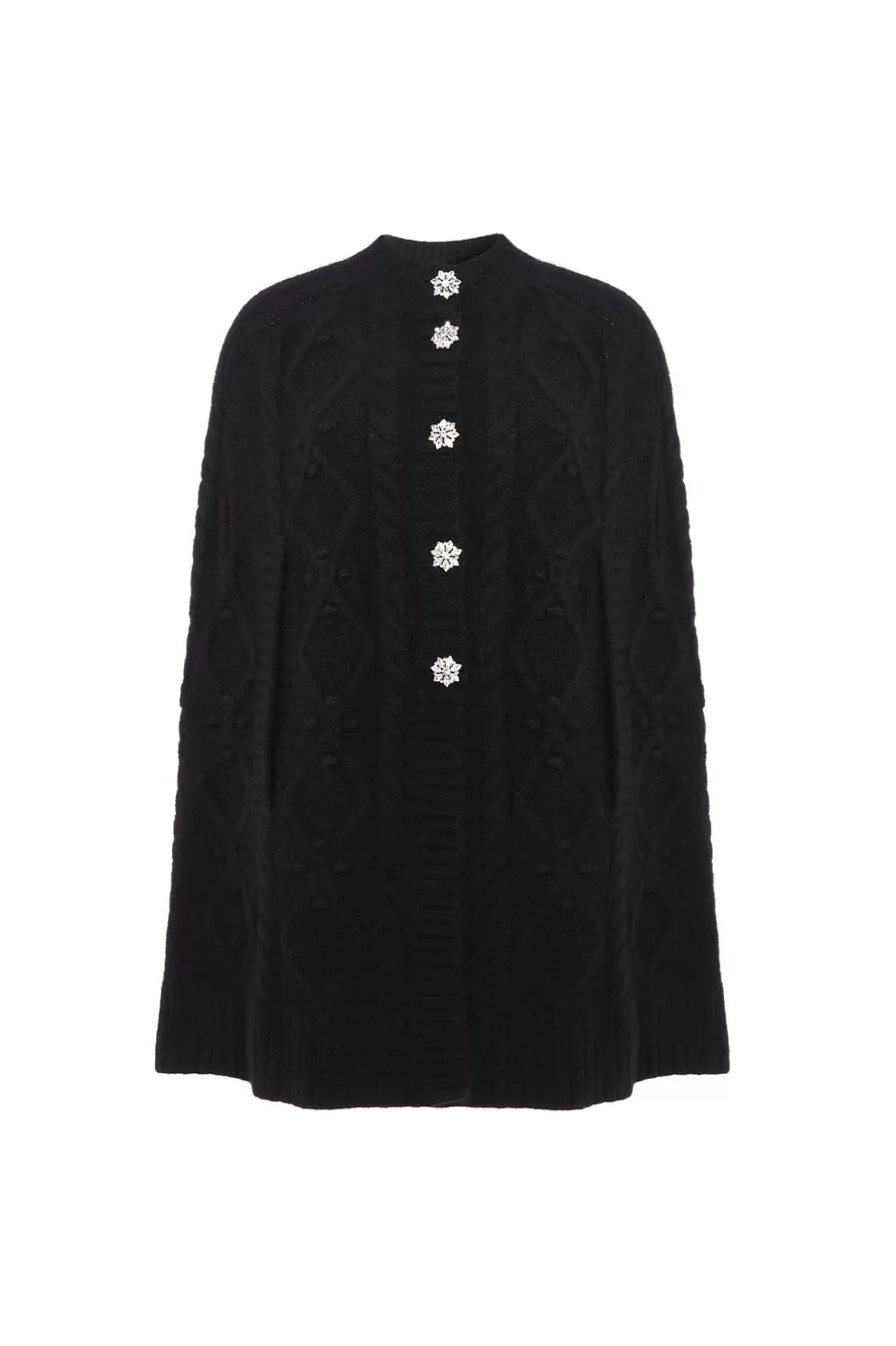 Needle & Thread Capes | Wyłącznie-Sylvie Cable Jewelled Knee Length Cape Black