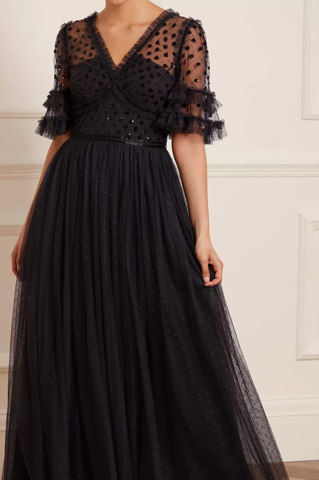 Needle & Thread Suknie Wieczorowe | Ozdobne Sukienki-Thea Bodice Ankle Gown Black