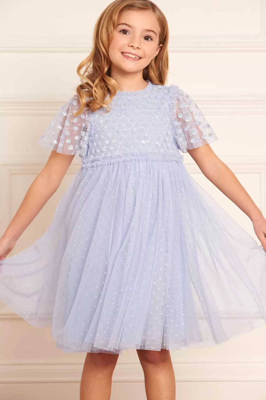 Needle & Thread Dziewczyna Z Kwiatami | Dziewczyna Z Kwiatami-Thea Bodice Kids Dress Blue