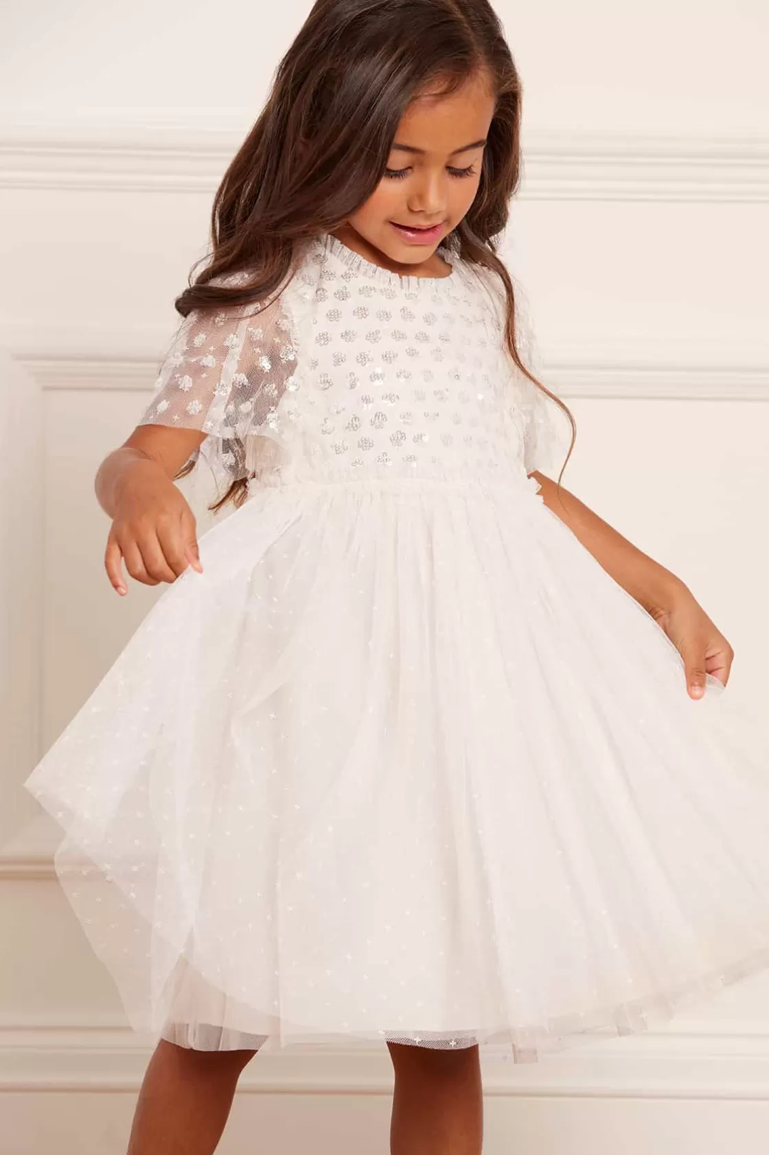 Needle & Thread Dziewczyna Z Kwiatami | Dziewczyna Z Kwiatami-Thea Bodice Kids Dress Champagne