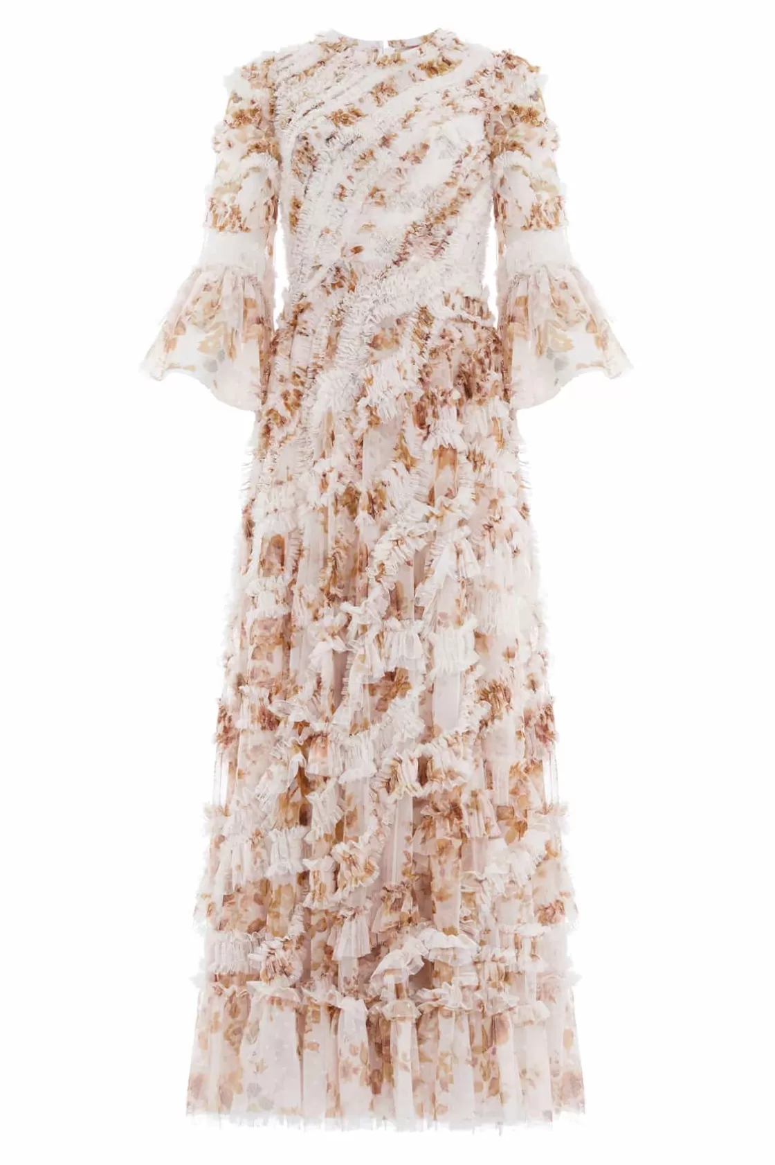 Needle & Thread Suknie Wieczorowe | Sukienki Drukowane-Vintage Rose Aaliyah Long Sleeve Gown Multi