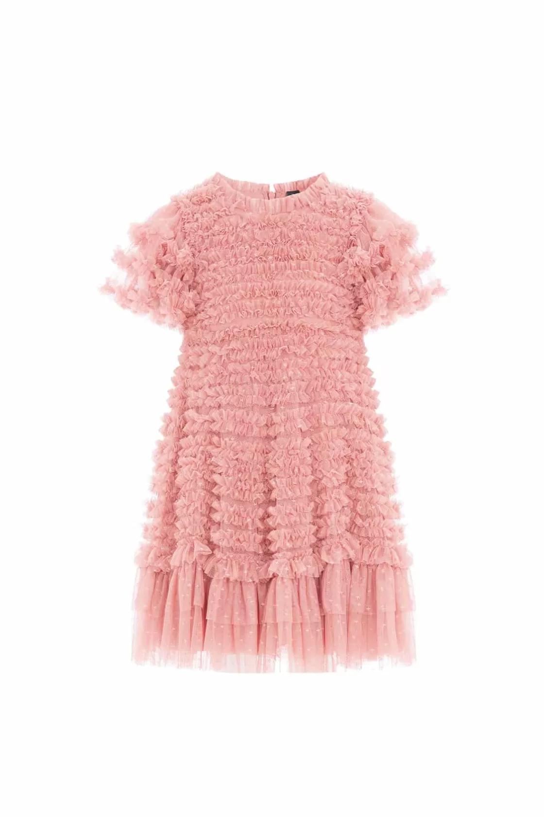 Needle & Thread Dziewczyna Z Kwiatami | Dziewczyna Z Kwiatami-Vivi Ruffle Kids Dress Pink