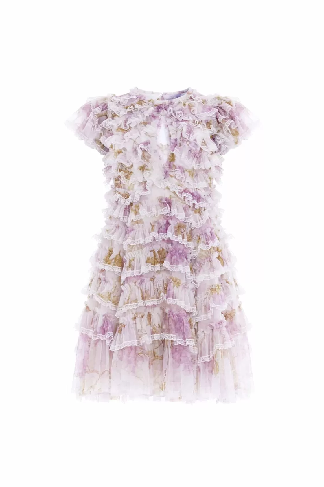 Needle & Thread Gość Weselny | Mamusia I Ja-Wisteria Ruffle Lace Micro Mini Dress Multi