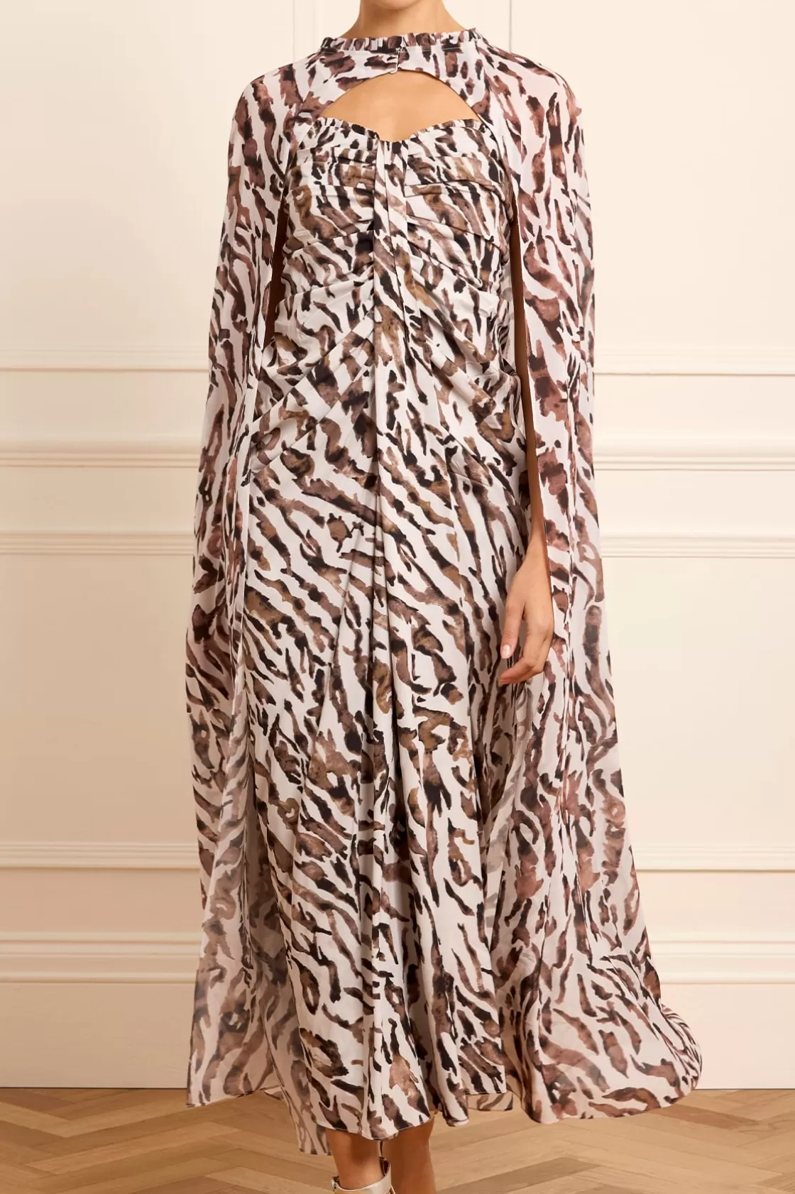 Needle & Thread Capes | Odpowiedzialnie Pozyskiwane-Zebra Chiffon Long Cape Multi