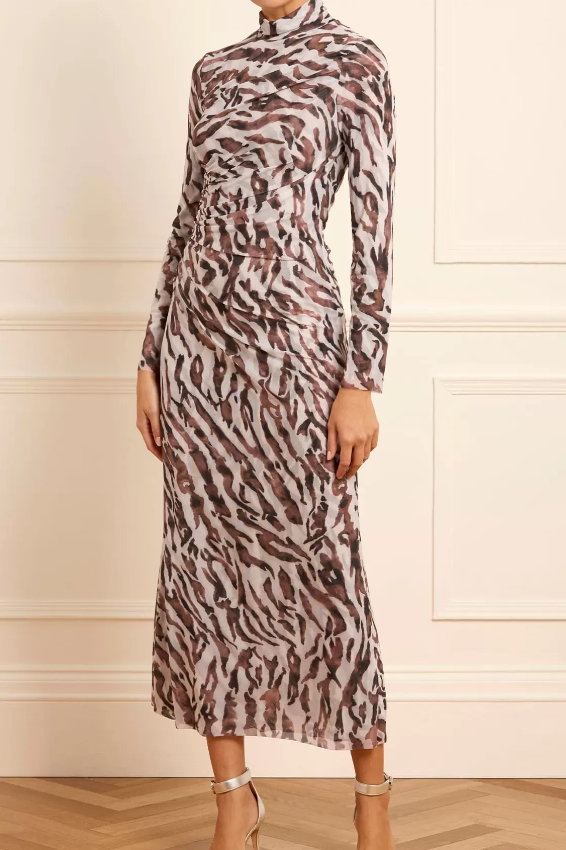 Needle & Thread Sukienki Drukowane | Plus Size-Zebra Turtleneck Ankle Gown Multi